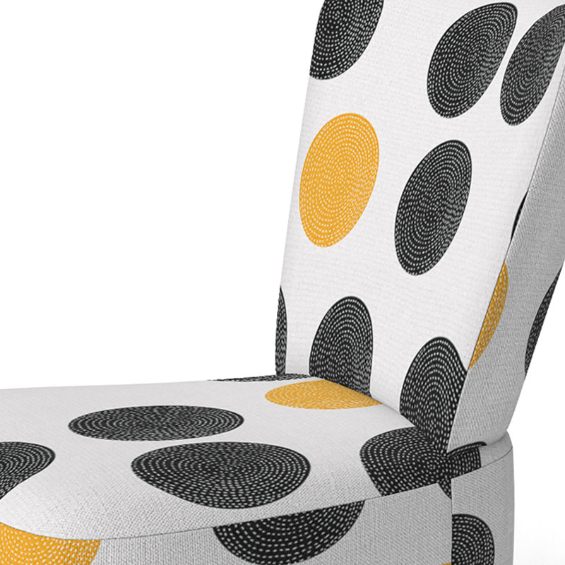 Chaise d'appoint rembourrée à motif jaune et noir