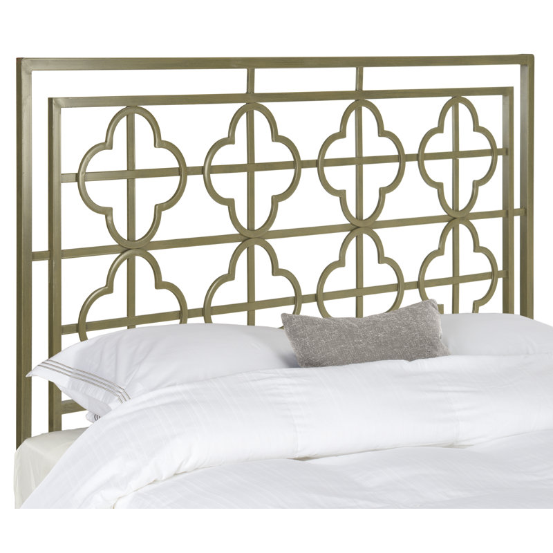 Lucinda Metal Headboard, King, Distressed Brass