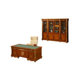 2 Piece Solid Wood Rectangular Executive Desk Office Set with Chair