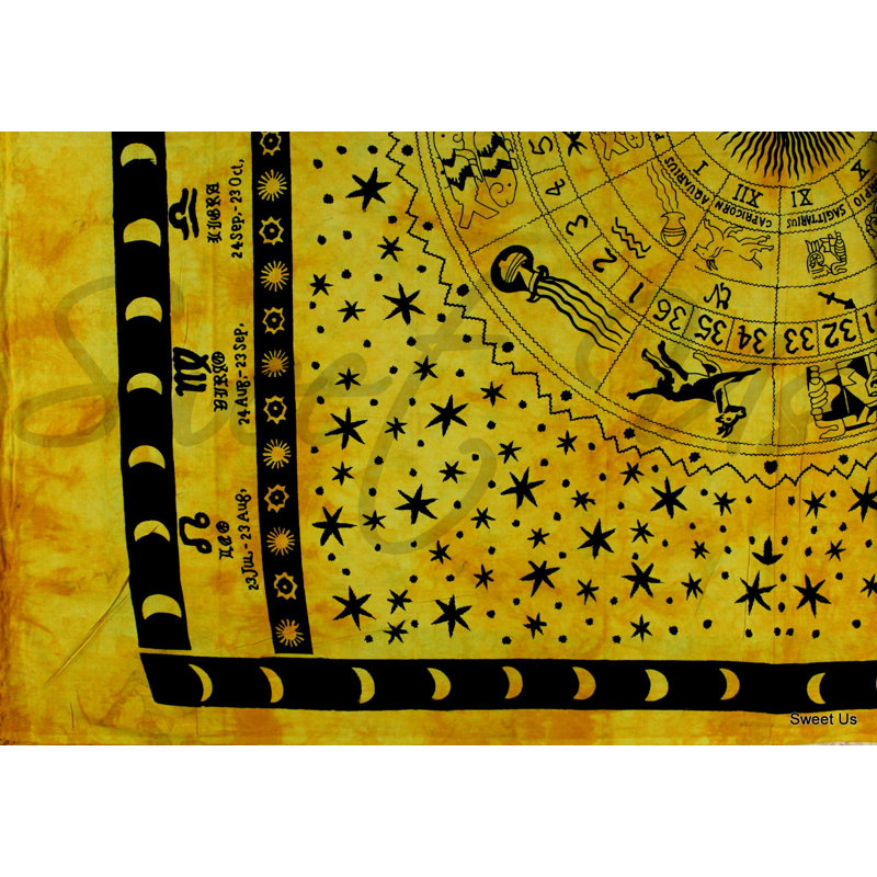 Tapisserie astrological en coton, Or