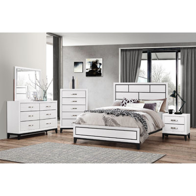 2 Nightstand - Perfect For Bedroom And Living Room With Metal Pull Handles Modern Area