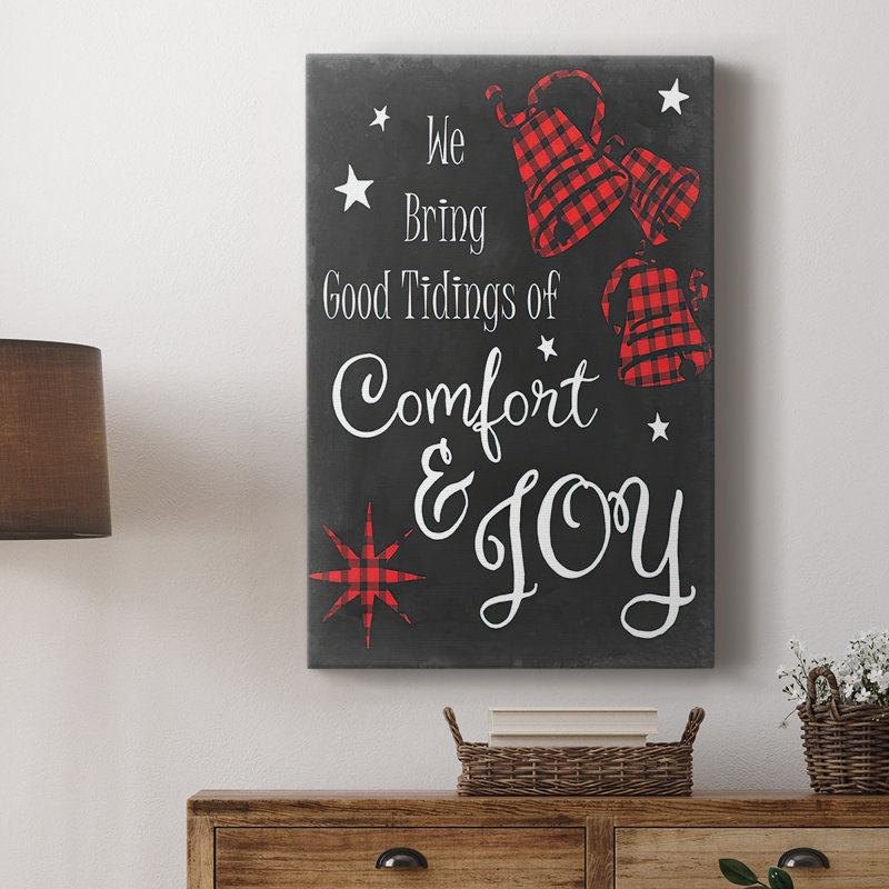 Comfort and Joy en rouge - galerie Cavas sur mesure, H 48 po x l 32 po