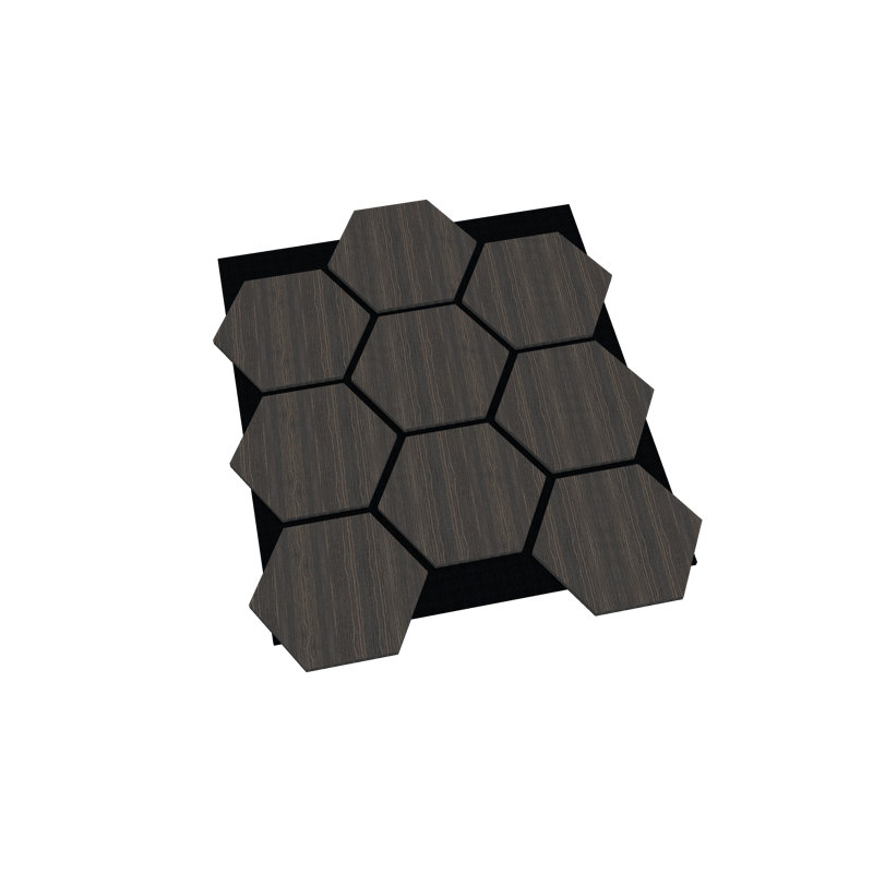 Panneau de bois décoratif hexagonal acoustique