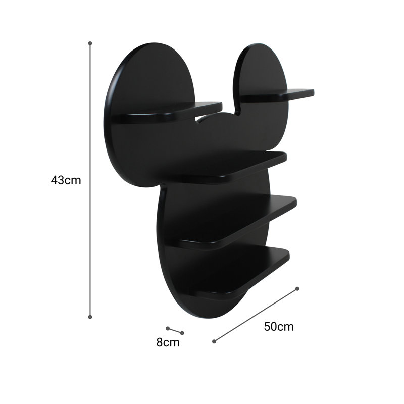 Mickey Mouse Black Wall Shelf