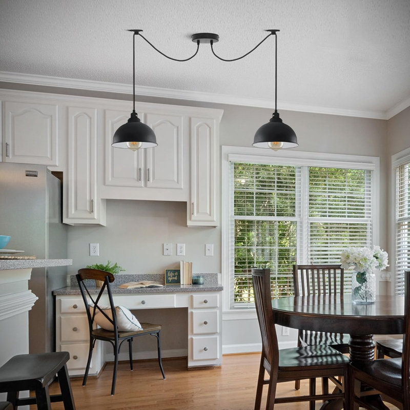 2 - Light Black Dome Pendant