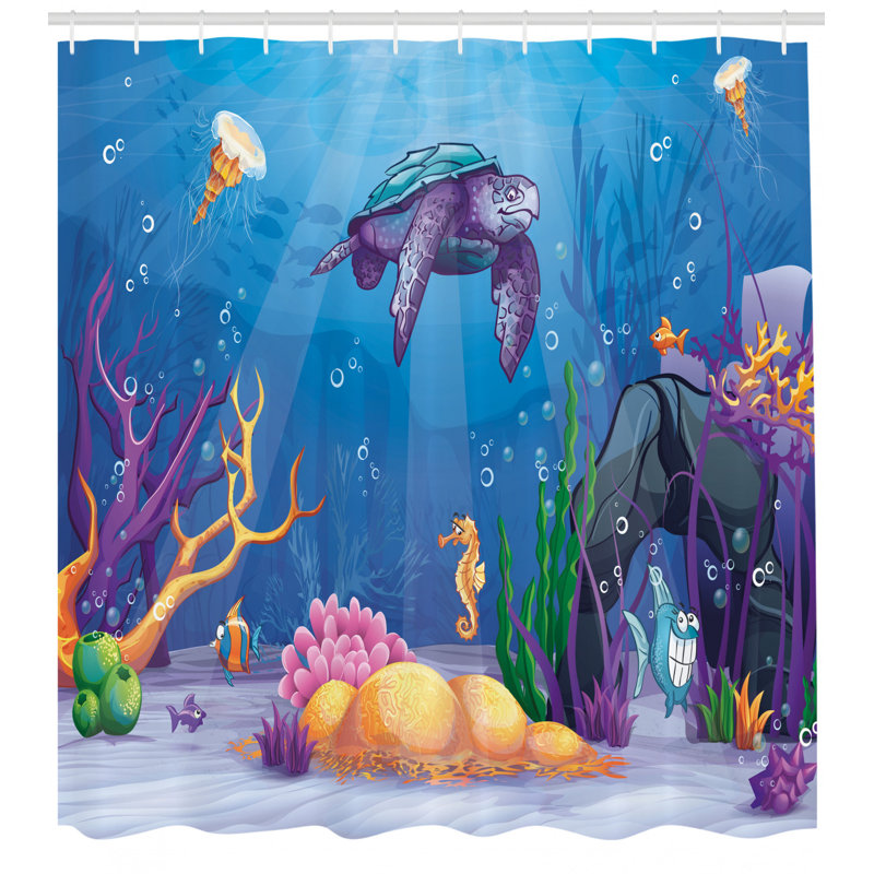 Shower Curtain with Hooks Included, 75" H x 69" W