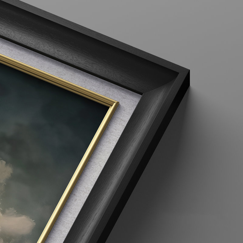 «Moody Cloudscape Dark Blue Dramatic Sky», ensemble de 2 reproductions d'art encadrées sur papier de qualité supérieure 26 po x 36 po