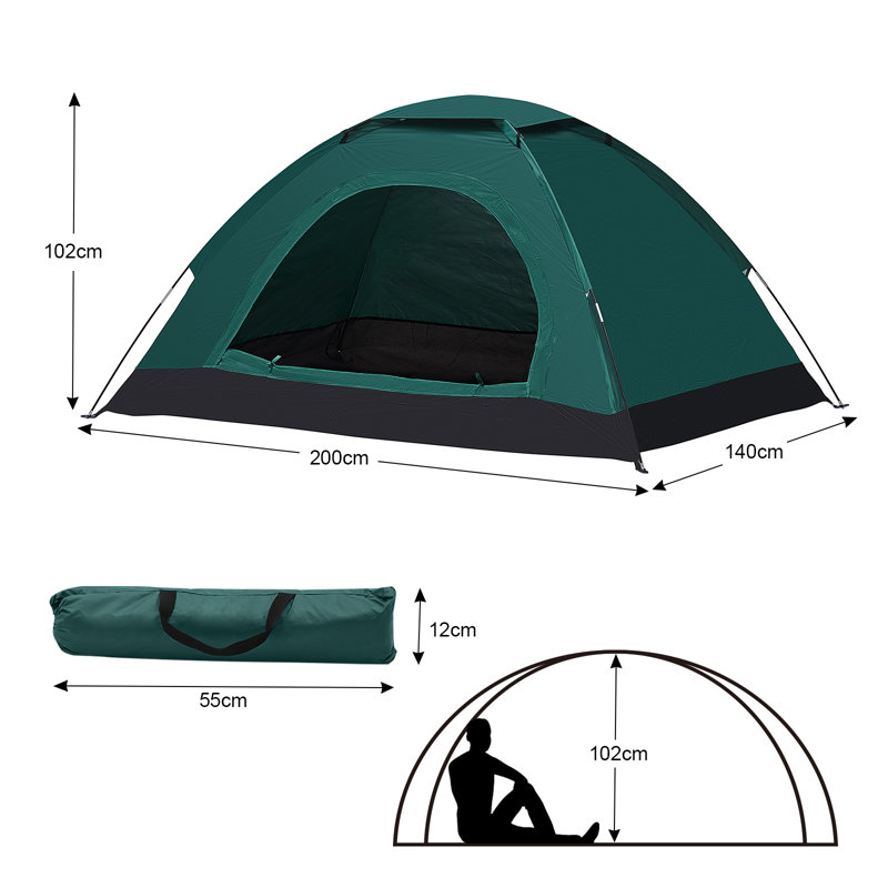 Cantres 2 Person Tent, Green