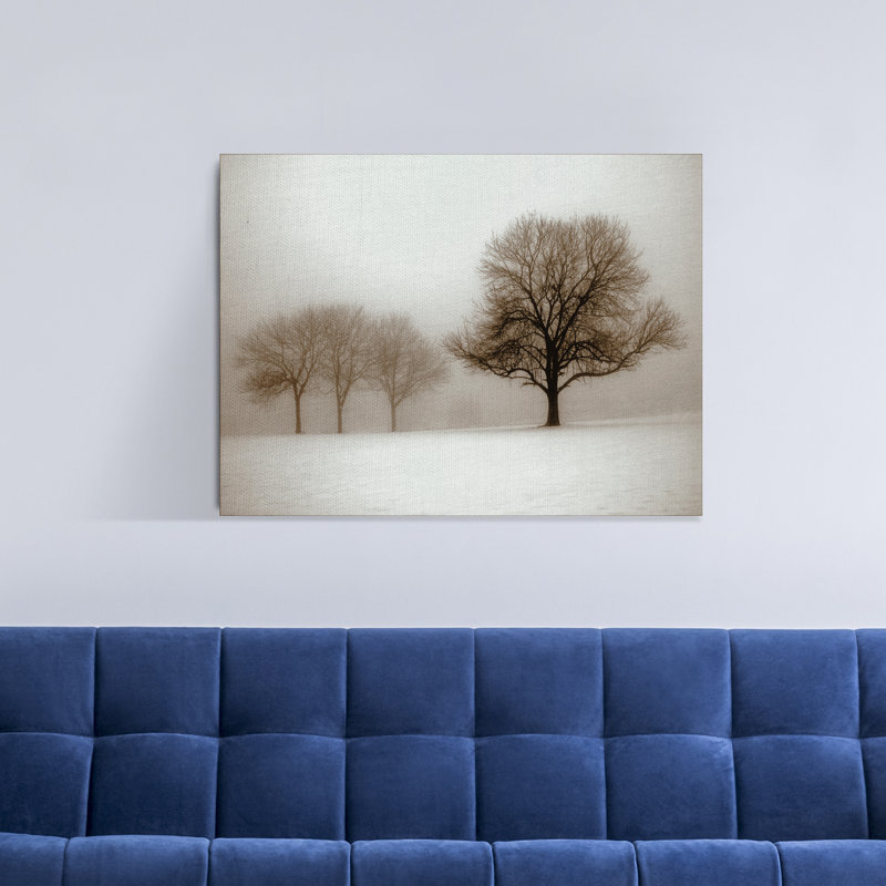 « winter soleil sépia », reproduction d’impression sur toile tendue, H 22 po x l 28 po x P 1,5 po