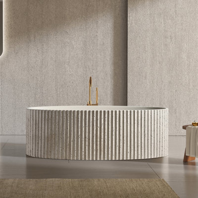 67" X 31" Freestanding Bathtub Solid Surface Soaking Tubs