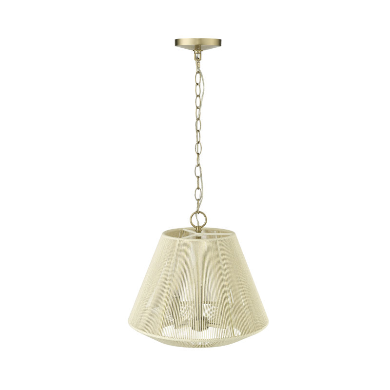 Luminaire suspendu en forme de dôme unique à 3 lumières Kamekia, Or moderne
