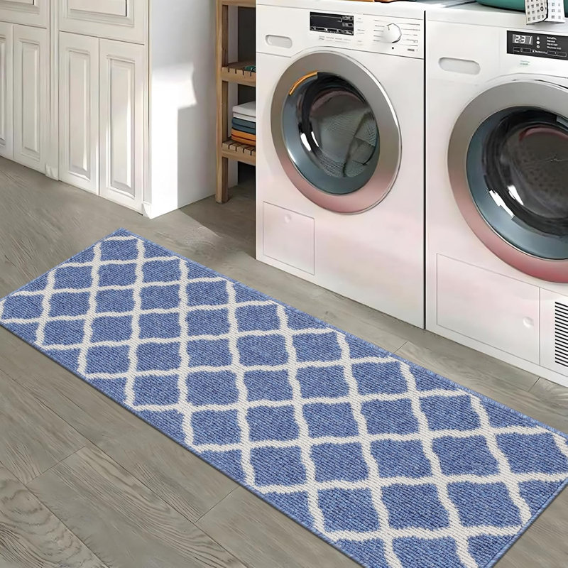Tapis de cuisine lavables antidérapants 20 po x 59 po, Bleu clair