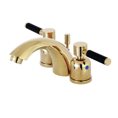 Kingston Brass Kaiser Two-Handle 3-Hole Deck Mount Widespread Bathroom Faucet with Pop-Up Drain