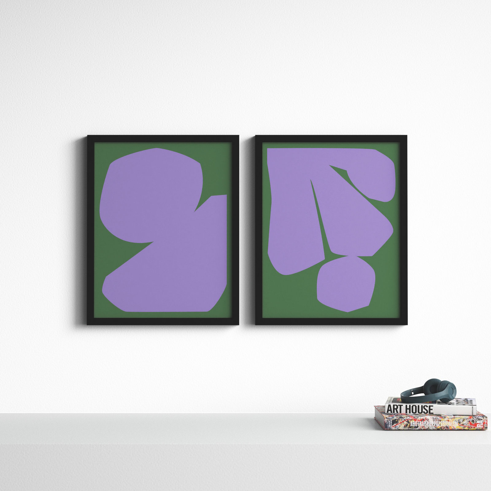 Element 2-Piece Print Set by Michael Kempen, Black Framed, 30"H x 24"W x 1.25"D