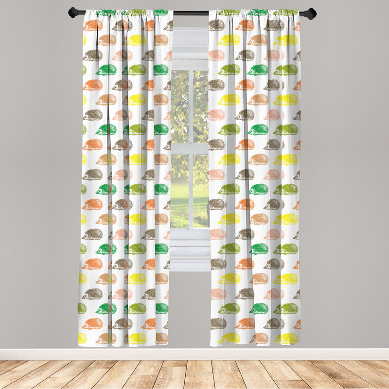 Hedgehog Semi-Sheer Rod Pocket Curtain Panels, 28" x 95"