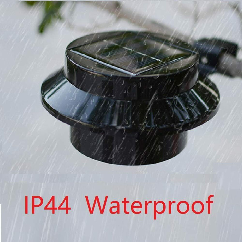Alany Low Voltage Solar Powered Integrated LED Fence Post Cap Light, Black
