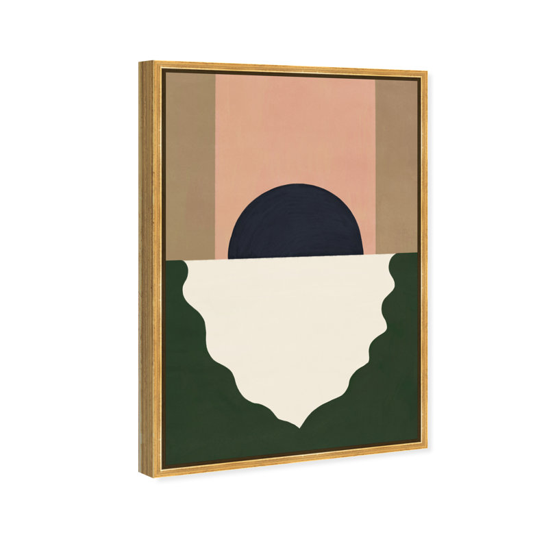 Moonrise Abstract Print by Oliver Gal, 31"H x 46"W, Gold Floater Frame