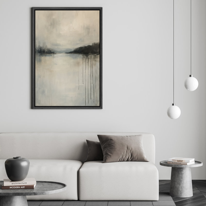 Reproduction d'art sur toile - Œuvre de paysage abstrait rétro, décor moderne pour le salon, H 36 po x l 24 po, Toile tendue