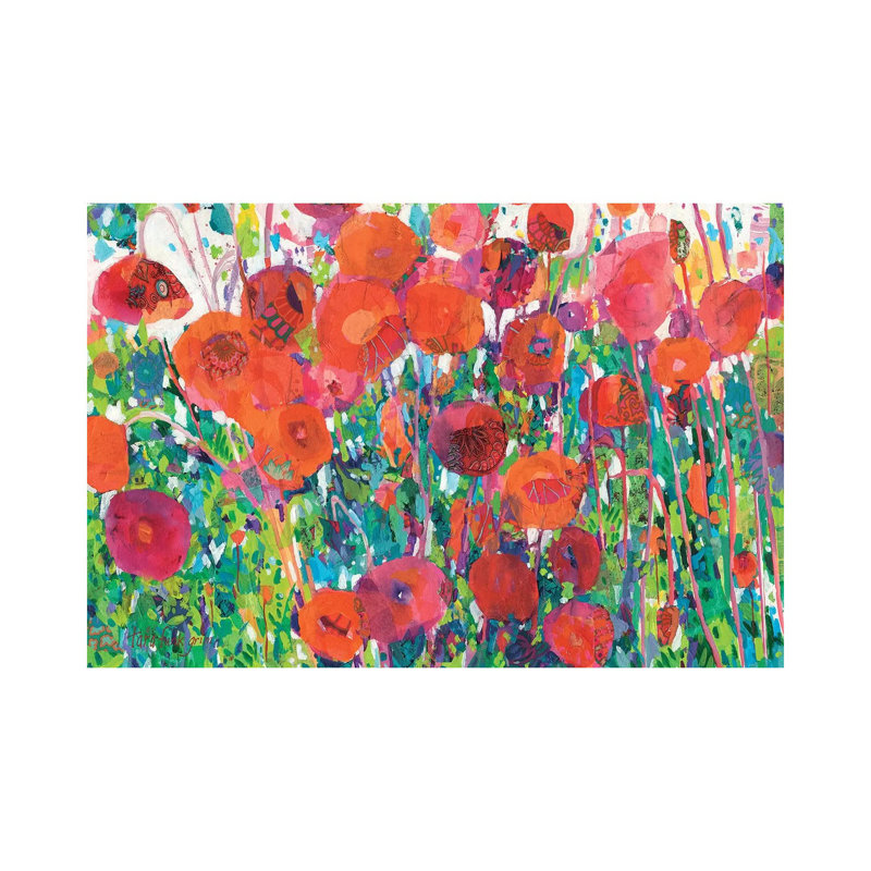 Vivid Poppy Collage III by Tara Funk Grim - Wrapped Canvas Print, 20.32 cm H x 30.48 cm W