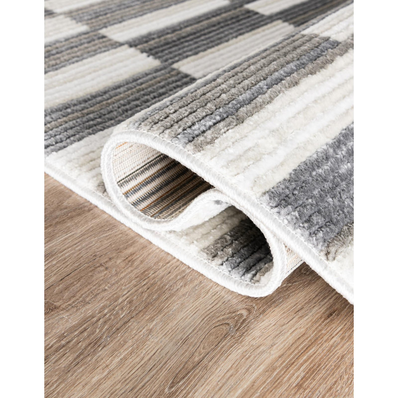  Myra Odyssey Rug, Gray/White, Rectangle 4'1" x 6'1"