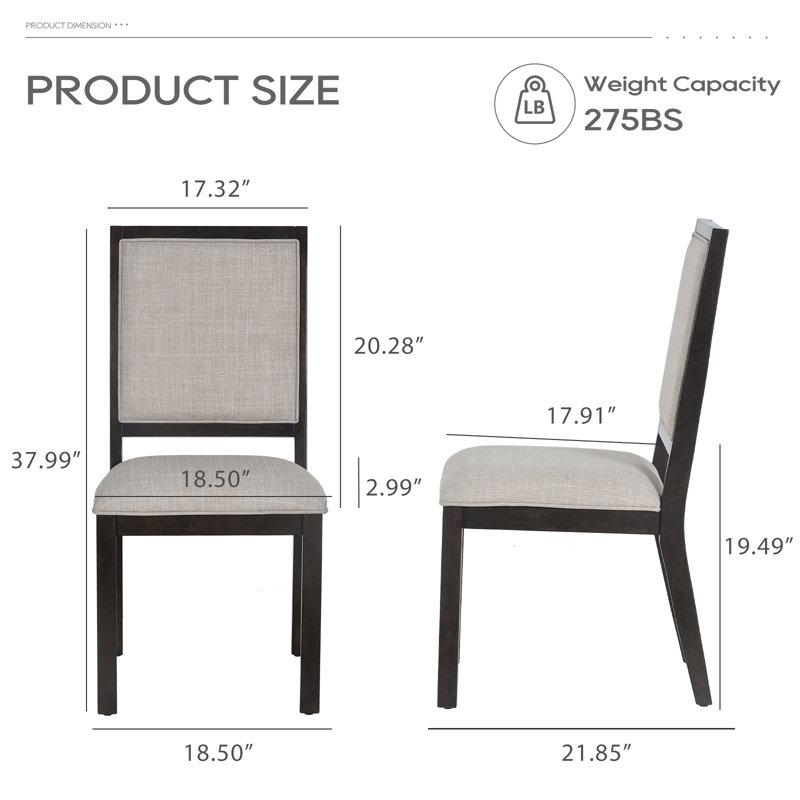 Chaise d'appoint rembourrée en tissu Soild, Brun