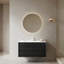 Dessus de meuble-lavabo en marbre, comptoir blanc avec trous de robinet pré-percés, comptoir de salle de bain avec lavabo central rectangulaire encastré et dosseret de 4 po de hauteur, Bianco Carrara Venato-112367327