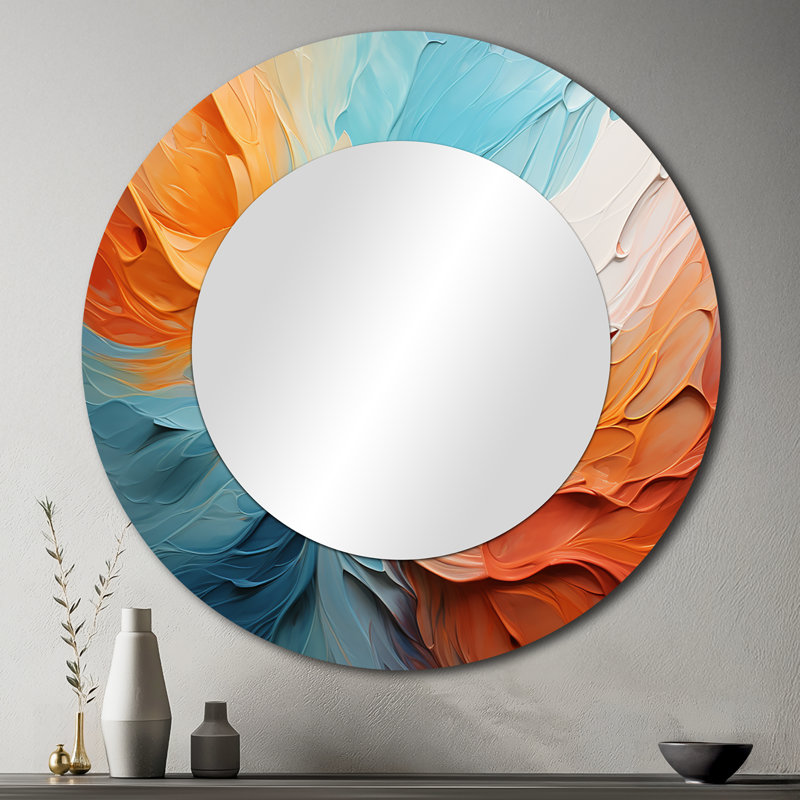 Teal Orange Bold Abstract Flow Collage I - Dams, 36 po x 36 po