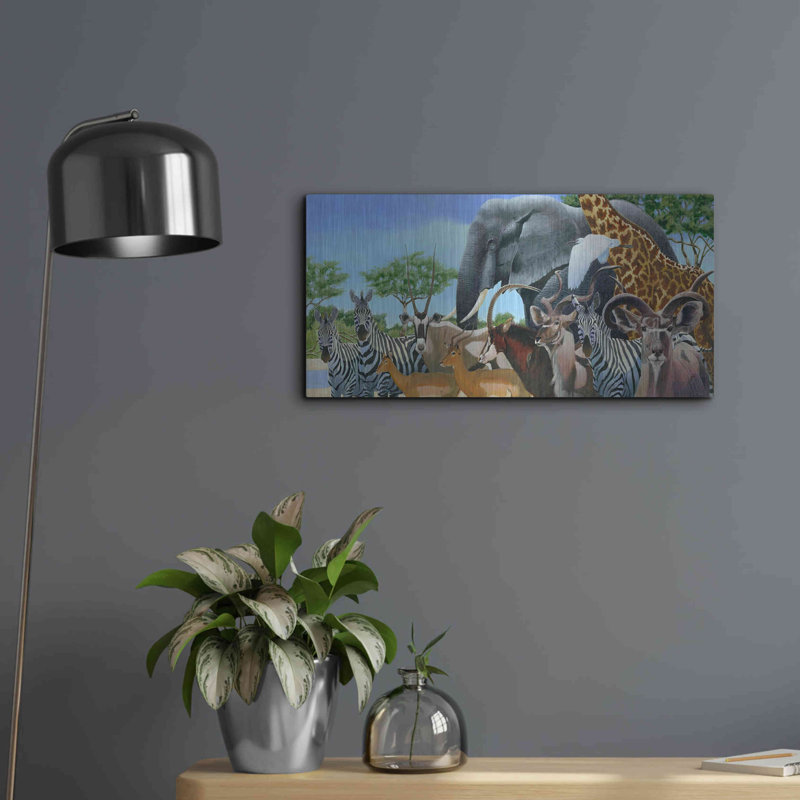 Bungalow Rose «Gathering» par Durwood Coffey, art mural en métal, H 12 po x l 24 po