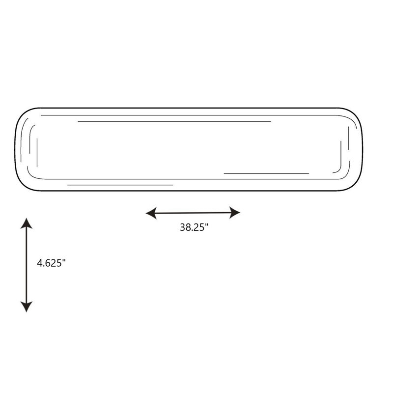 Plafonnier encastré 1 lumière DEL Gagny, H 6,12 po x l 38,25 po x P 4,62 po