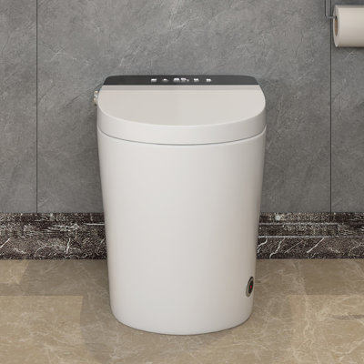 26 In. X 15 In. Ceramic Freestanding Flatbottom Soaking Bathtub In White