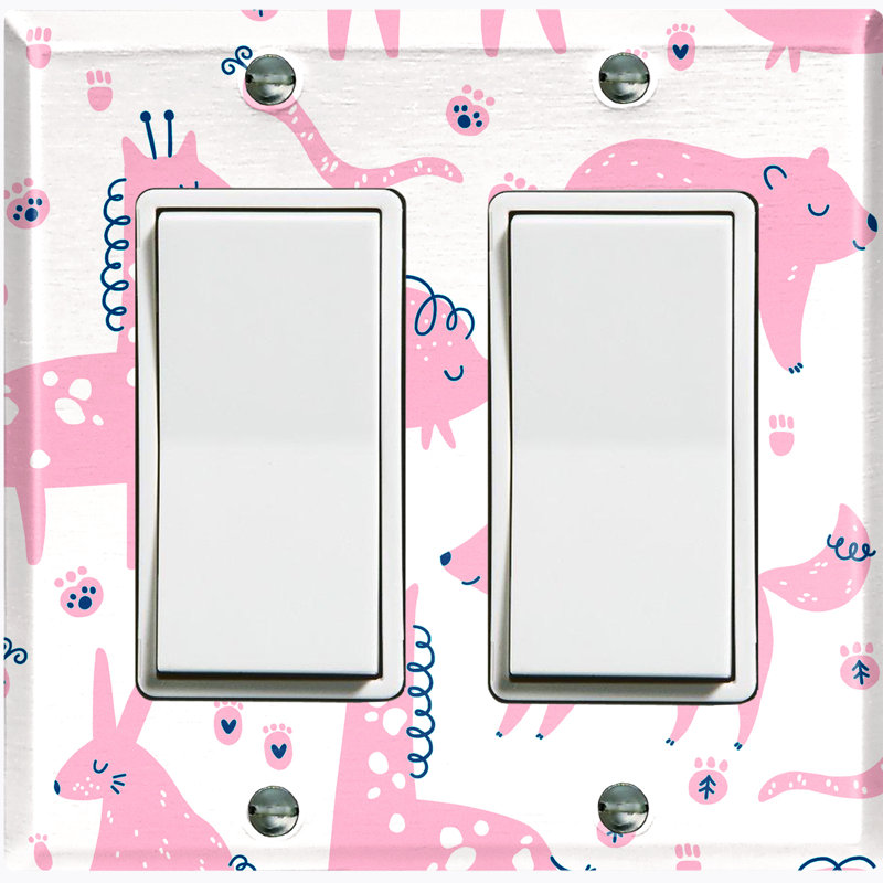 Patterned 2 - Gang Toggle Light Switch Standard Wall Plate