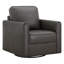 Fauteuil d'appoint pivotant en cuir véritable Weston-117357149