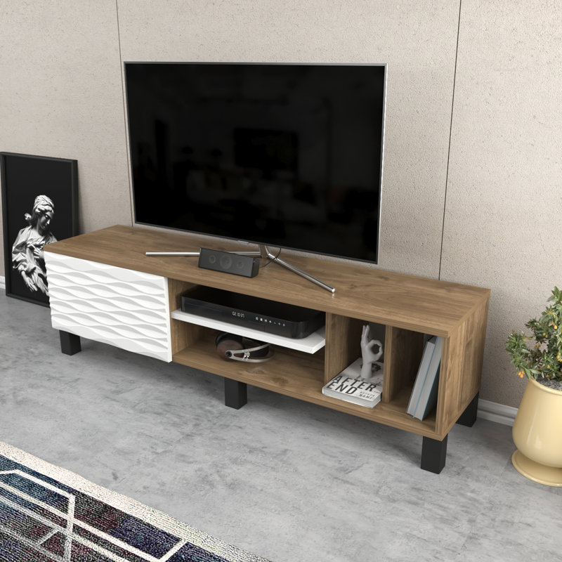 Colquitt Unfinished TV Stand for TVs up to 60", Walnut/White