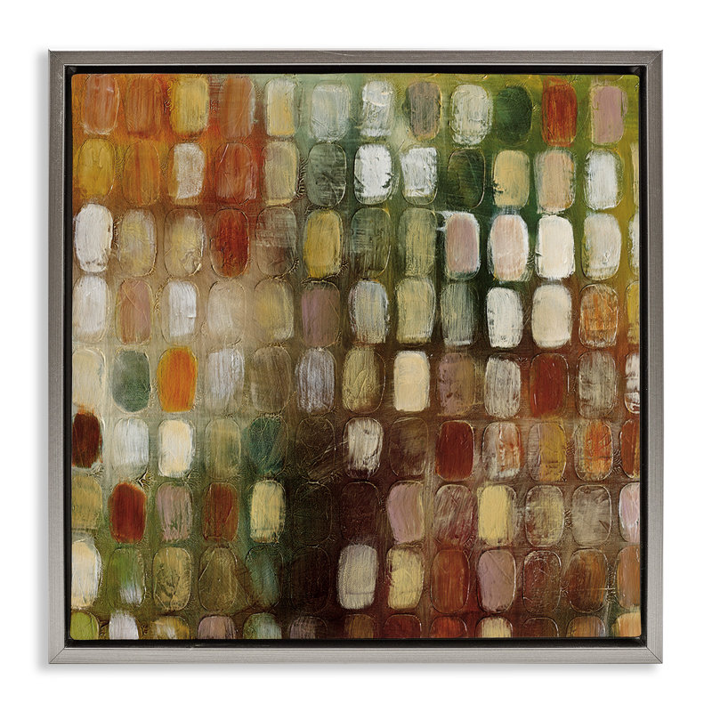 "Earth Tone" ovale, abstraction, art mural encadré flottant par Classic Collection, H 18 po x l 18 po