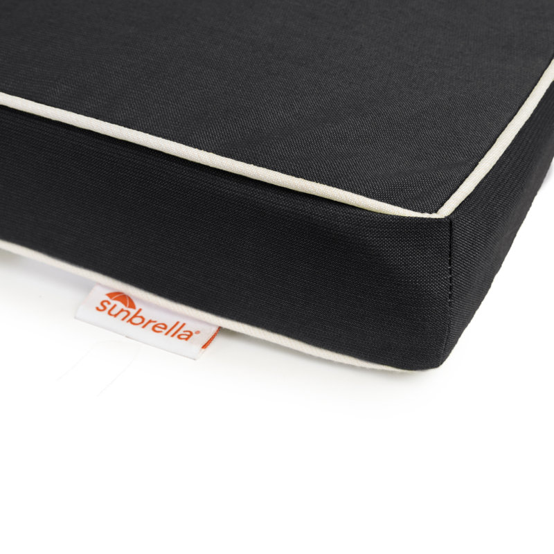 Sunbrella Sunbrella® Outdoor 3 " Chaise Lounge Seat / Back Cushion, Black
