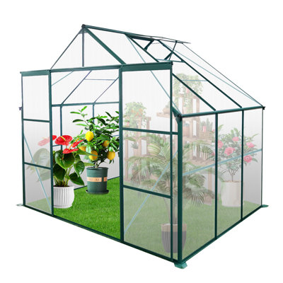 8X6ft Heavy-Duty Greenhouse With Base Stability - Firm Position All Year Heavy Duty Galvanized Plants In Season Outdoor Area