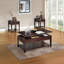 Table basse en noyer avec plateau relevable