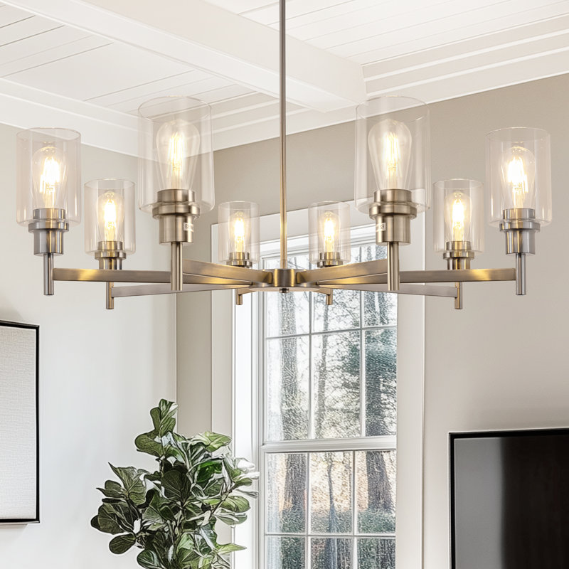 Luminaires modernes lustres 8 lumières Empire, Nickel