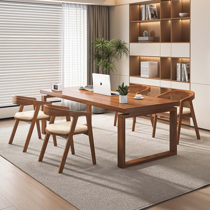 Table de conférence simple 78,74 "en bois massif brun, 29.53" H x 78.74" W x 31.5" D