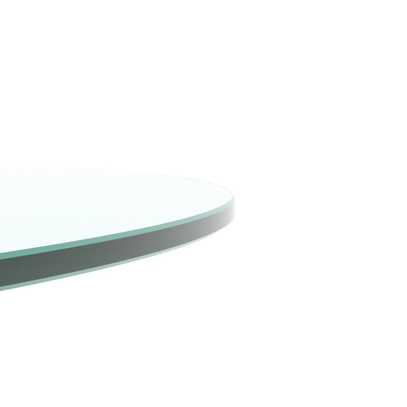 Plateau de table en verre trempé de 24 po, 0,25 po d'épaisseur, transparent, à rebord, résistant à l'usure, à la chaleur, à la corrosion, à l'impact, pour les tables de famille et de bureau, transparent 1/4 po, brillant, résistant à l'usure, à la chaleur et aux chocs Divers