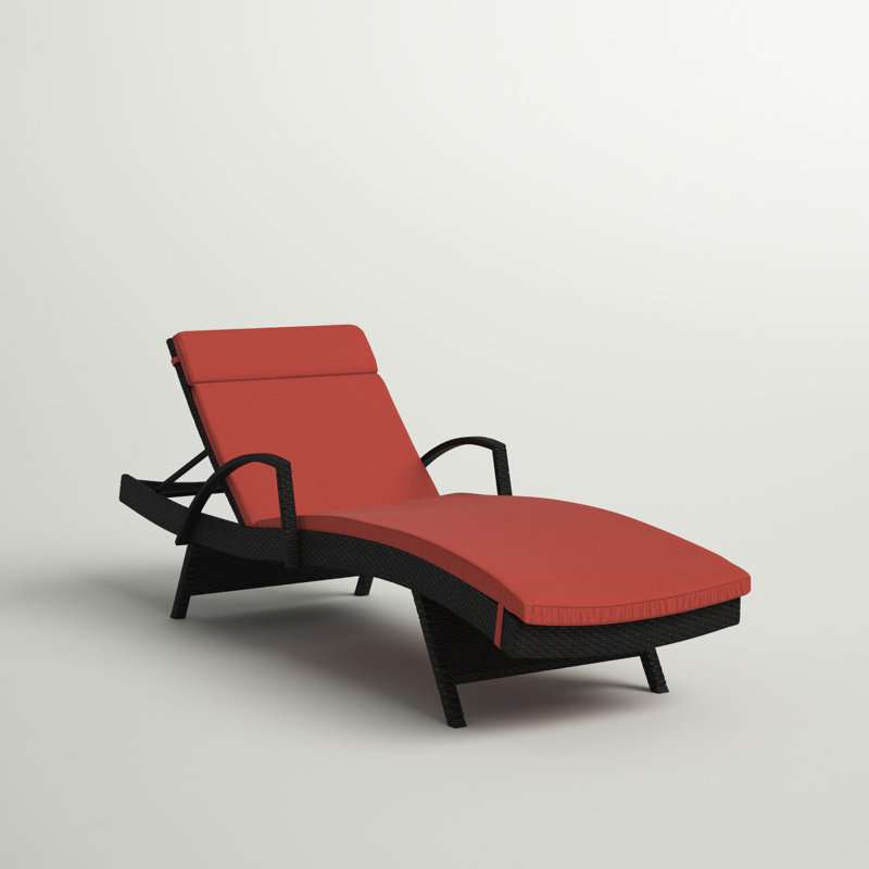 Blaise Outdoor Chaise Lounge , Cushion Included, Orange