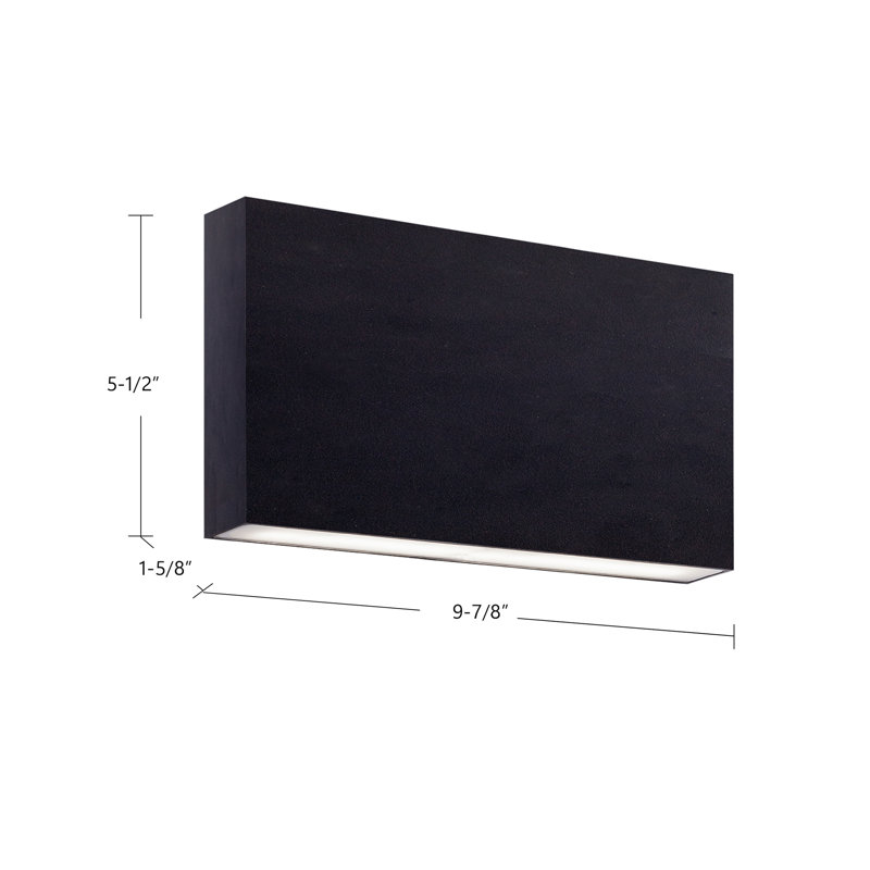 Applique murale à DEL en aluminium Mica, H 5,5 po x l 9,88 po x P 1,63 po, Or brossé