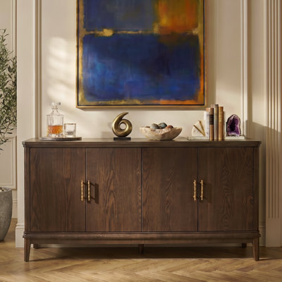 Tricia Transitional 63"Wide 32" Tall 4 Door Sideboard with Cable Management and Adjustable Shelves