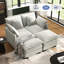 Canapé modulaire en L en chenille de 57 po avec deux repose-pieds George-138375245
