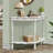 42'' Retro Circular Curved Half-Moon Console Table With Cloud Design Top And Open Shelf Solid Wood Frame And Legs