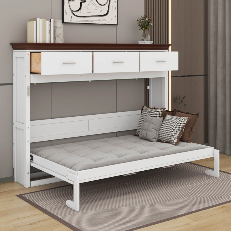 Lit escamotable simple avec tiroirs