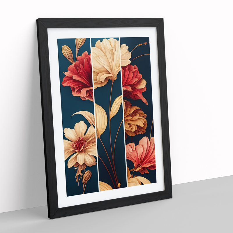 Flowers No.6 - Single Picture Frame Print, Black Framed, 64cm H x 46cm W x 2cm D