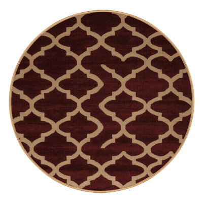 Machine Washable Trellis Brown Area Rug