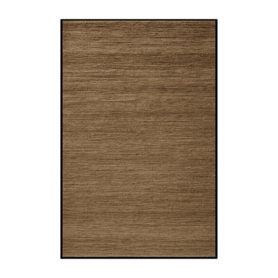 Machine Washable Solid Brown Area Rug