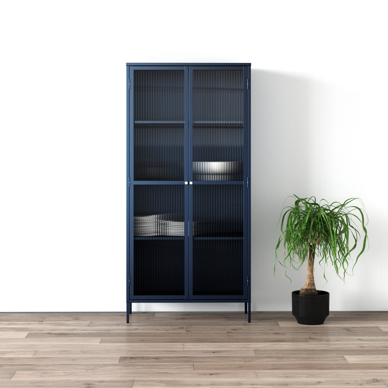 Arnika Fluted Glass Display Stand, Blue